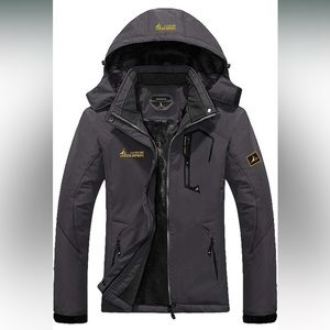 MOERDENG Women's Waterproof Ski Jacket Warm Winter Snow coat. Dark Grey